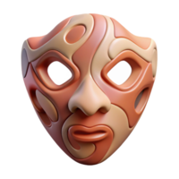 impressive minimalist Abstract Face Mask Design Transparent Background with Angled Perspective genuine png