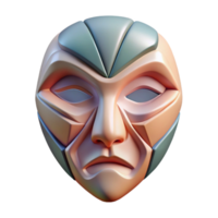 extraordinary abstract Abstract Face Mask Design Transparent Background with Angled Perspective genuine png