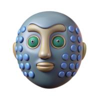 wonderful classic Abstract Face with Binary Code Texture Cutout high quality png