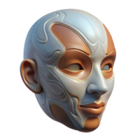 impressive creative Abstract Face Mask Transparent Background Side View premium png