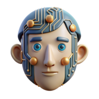 beautiful artistic Abstract Face with Circuitry Pattern Cutout high resolution png