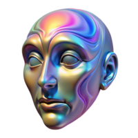 wonderful creative Abstract Face with Holographic Texture Isolated authentic png