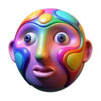 dramatic creative Abstract Face with Vibrant Colors Transparent Background authentic png