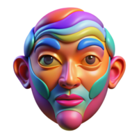 serene classic Abstract Face with Vibrant Colors Transparent Background authentic png