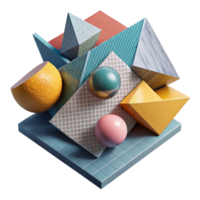 beautiful creative Abstract Geometric Shapes Overlapping Transparent Background high quality png