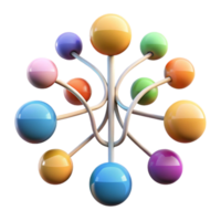 wonderful rustic Abstract Mind Map Isolated with Colorful Branches and Nodes original png