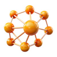 beautiful creative Abstract Network Nodes Glowing Orange Transparent Background high resolution png