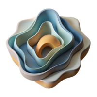 elegant modern Abstract Paper Shape Cutout with Layered Texture Isolated 4K png