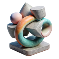dramatic abstract Abstract Sculpture Representing Language and Art Isolated professional png