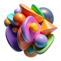 serene traditional Abstract Shapes Colorful Transparent Background 4K png