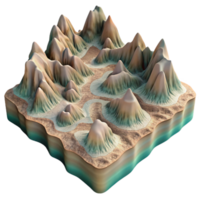 elegant minimalist Abstract Terrain Formation with High Contrast Isolated original png