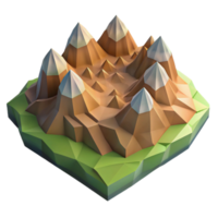 vibrant creative Abstract Terrain with Low Poly Style Isolated premium png