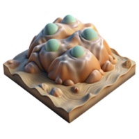 beautiful minimalist Abstract Terrain with Realistic Texture Isolated genuine png