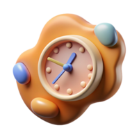 dramatic abstract Abstract Time Dilation Visual Cutout with Stretched Clock authentic png