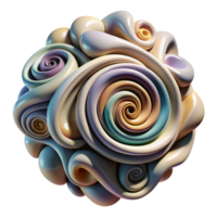 elegant contemporary Abstract Thought Process Isolated with Swirling Lines and Colors premium png