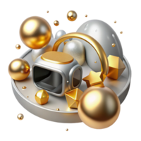 impressive creative Abstract Vr Sparkling Lights with Gold and Silver Shimmer Cutout high resolution png