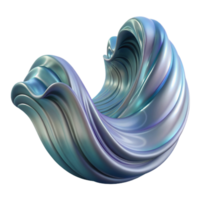 elegant minimalist Abstract Wave Transparent Background Isolated with Shadow authentic png