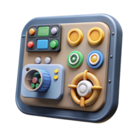 beautiful rustic Adaptive Control System Dashboard Interface Isolated high resolution png