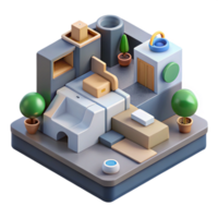 elegant abstract Adaptive System Isometric View Cutout high quality png