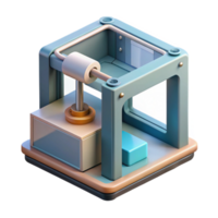 impressive classic Additive Manufacturing Machine Isometric View Transparent Background detailed png
