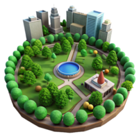 extraordinary abstract Aerial View of City Park with Green Spaces Cutout with Bird's Eye Perspective high resolution png