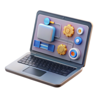 beautiful abstract Ai Assisted Design Process on Tablet Screen Transparent Background authentic png