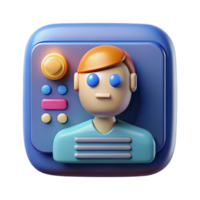 dramatic abstract Ai Friend Assistant Interface Isolated User-focused Design exclusive png