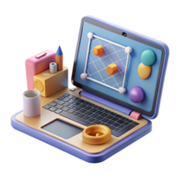 extraordinary rustic Ai Powered Design Tools on Laptop Screen Transparent Background detailed png
