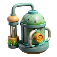 dramatic artistic Algae Bioreactor with Oxygen Output Port Isolated professional png
