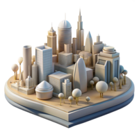 extraordinary minimalist Alternate Timeline Cityscape Vintage Style Isolated Element professional png