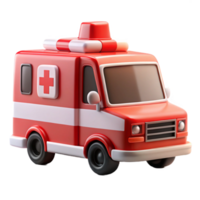 extraordinary rustic Ambulance Front View Red White Isolated Element premium png