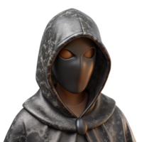 vibrant artistic Anonymous Figure Hood Black Fabric Isolated Element exclusive png