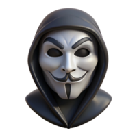 serene abstract Anonymous Hacker Mask Black Skull Isolated Element detailed png
