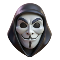 vibrant minimalist Anonymous Hacker Mask Black Skull Isolated Element high resolution png