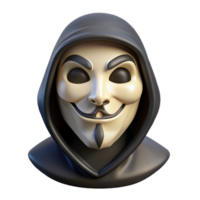 dramatic modern Anonymous Hacker Mask Black Skull Isolated Element original png
