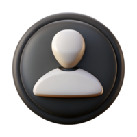 dramatic rustic Anonymous User Icon with Black Silhouette Isolated 4K png