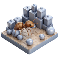 dramatic artistic Ant Colony Algorithm Visualization Isolated genuine png