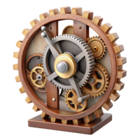 wonderful abstract Antique Clock Mechanism Gears Visible Transparent Background detailed png