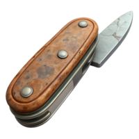 extraordinary minimalist Antique Pocket Knife Floating Open Isolated authentic png