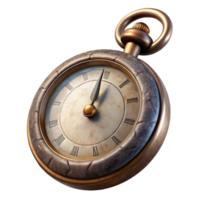 serene minimalist Antique Pocket Watch Side View Isolated Cutout detailed png