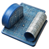 serene classic Architectural Blueprint Detail Isolated high resolution png