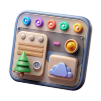 serene vintage Ar Interface with Interactive Buttons and Icons Cutout genuine png