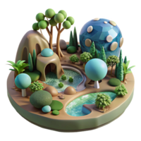 serene rustic Artificial Biome Ecosystem Illustration Cutout genuine png