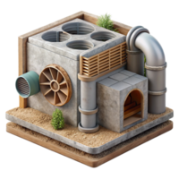 serene artistic Artificial Ecosystem Ventilation System Cutout original png