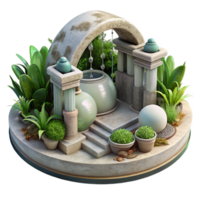serene abstract Artificial Gravity Garden Cutout original png