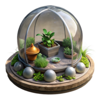 stunning traditional Artificial Gravity Garden Inside Dome Isolated authentic png