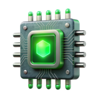extraordinary abstract Artificial Intelligence Circuit Board Green Light Isolated premium png
