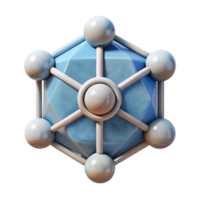 dramatic artistic Artificial Intelligence Network Icon with Connected Nodes Transparent Background detailed png