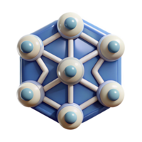 vibrant traditional Artificial Intelligence Network Icon with Connected Nodes Transparent Background premium png