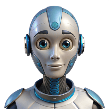 stunning traditional Artificial Intelligence Robot Head Front View Transparent Background authentic png